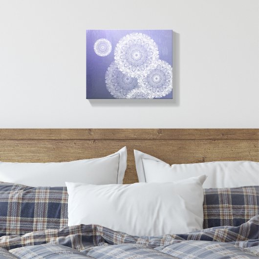 White Mandala Canvas Afdruk (Insitu (Slaapkamer))