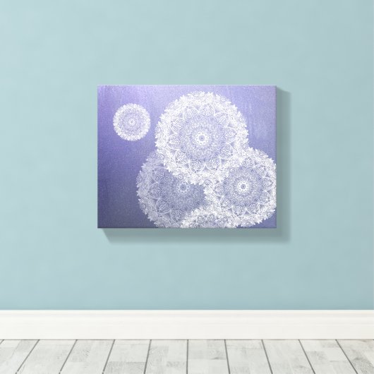 White Mandala Canvas Afdruk (Insitu (Houten vloer))