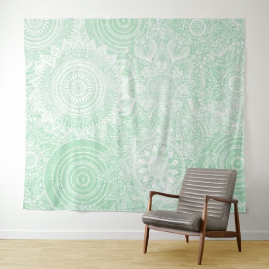 White Mandala Collectie Green Design Wandkleed (In Situ (horizontaal))