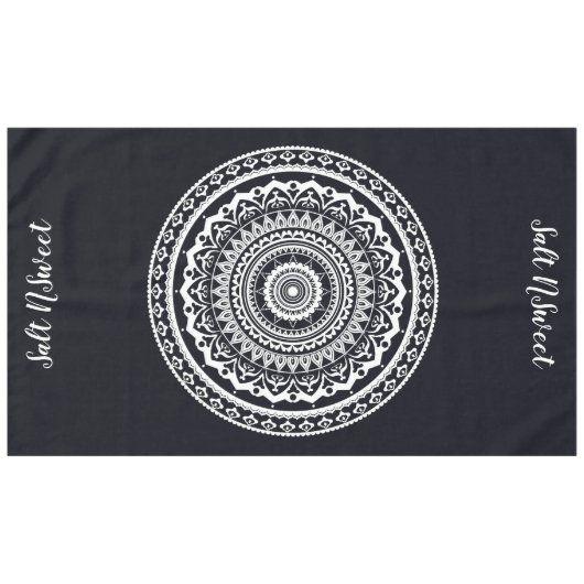 White Mandala Laat het zee je vrij Tafelkleed (Voorkant (Horizontaal))