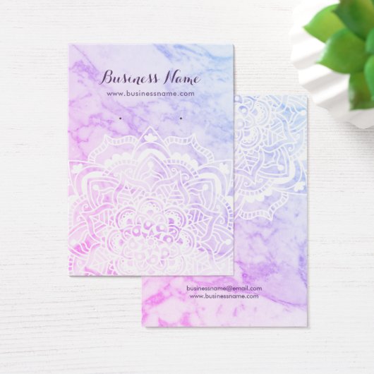 White Mandala on Paars Background Earning Kaarten Visitekaartje (Bureau)