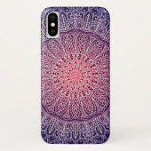 White Mandala op Paarse achtergrond Case-Mate iPhone Case (Achterkant)