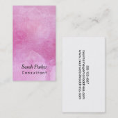 White Mandala over getextureerde dieproze Waterver Visitekaartje (Voorkant / Achterkant)