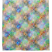 White Mandala Pattern Over Colorful Jewel Tones Douchegordijn (Voorkant)