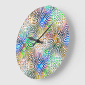 White Mandala Pattern Over Colorful Jewel Tones Grote Klok (Hoek)