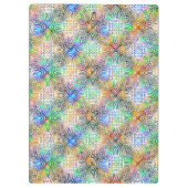 White Mandala Pattern Over Colorful Jewel Tones Klembord (Achterkant)