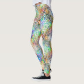 White Mandala Pattern Over Colorful Jewel Tones Leggings (Links)