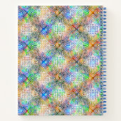 White Mandala Pattern Over Colorful Jewel Tones Notitieboek (Achterkant)