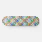 White Mandala Pattern Over Colorful Jewel Tones Persoonlijk Skateboard (Horizontaal)