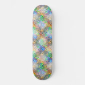 White Mandala Pattern Over Colorful Jewel Tones Persoonlijk Skateboard (Voorkant)
