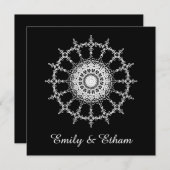 White Mandala Wedding Design Kaart (Voorkant / Achterkant)