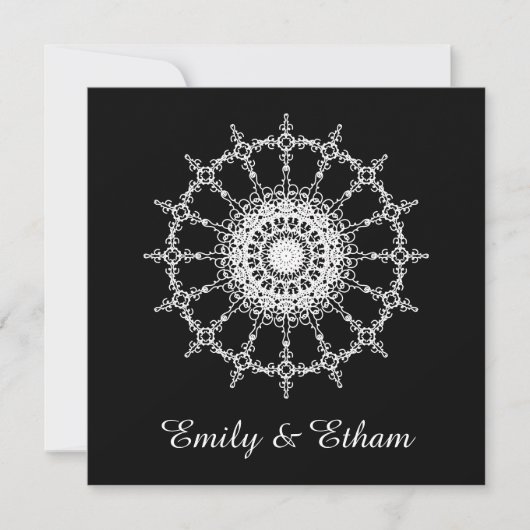 White Mandala Wedding Design Kaart (Voorkant)