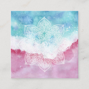 *~* White Mandala Zee Beach Ocean Red White Blue Vierkante Visitekaartje