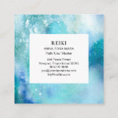 *~* White Mandala Zee Beach Ocean Soft Waterverf Vierkante Visitekaartje (Achterkant)