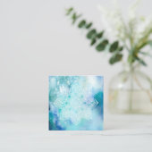 *~* White Mandala Zee Beach Ocean Soft Waterverf Vierkante Visitekaartje (Staand voorkant)