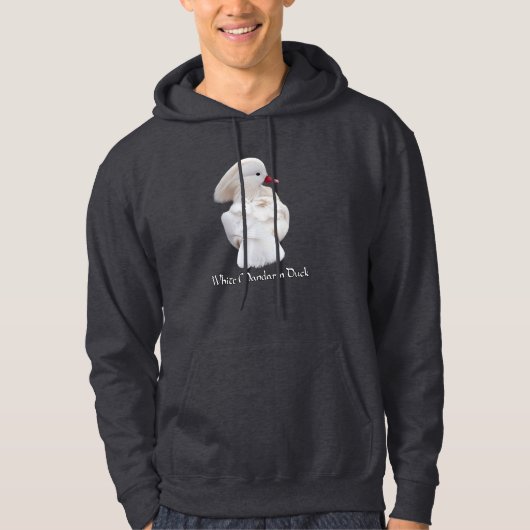 White Mandarin Duck Hoodie (Voorkant)