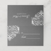 White Mandela on Grey Damask Plaatskaartje (Buitenkant ongevouwen)