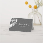 White Mandela on Grey Damask Plaatskaartje (Achterkant)