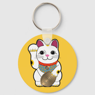 white_maneki sleutelhanger