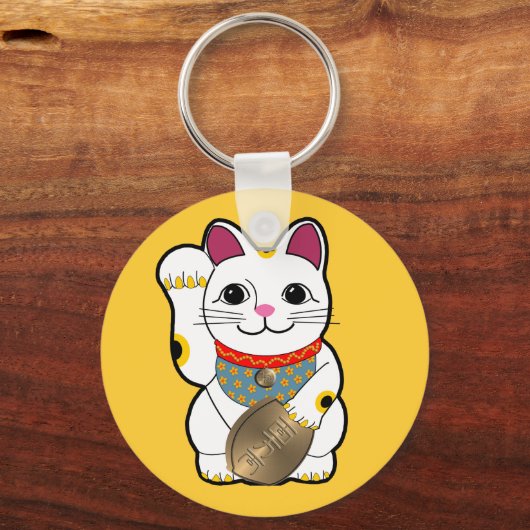 white_maneki sleutelhanger (Voorkant)