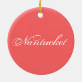 White Map of Nantucket Island, Massachusetts Keramisch Ornament (Achterkant)
