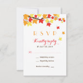 White Maple Leaves Herfst Season Wedding RSVP Kaar Kaartje (Voorkant)