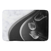 White marble Abstract Tulips Bath Mat (Voorkant)