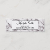 White Marble Afstuderen Insert Name Kaart Contactkaartje (Voorkant)