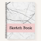 White Marble and Blush Sketch Book Notitieboek (Voorkant)