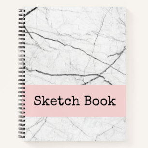 White Marble and Blush Sketch Book Notitieboek