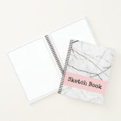 White Marble and Blush Sketch Book Notitieboek (Binnen)