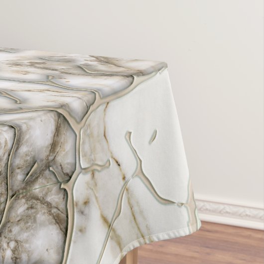 White Marble and Pearl Leaf structure Tafelkleed (Voorbeeld)
