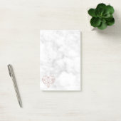 White marble and Roos Gold Foil Geometric Heart Post-it® Notes (Kantoor)
