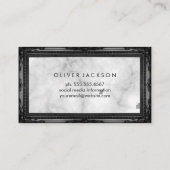 White Marble Antiek Black Lijst Visitekaartje (Achterkant)