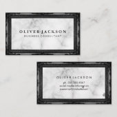 White Marble Antiek Black Lijst Visitekaartje (Voorkant / Achterkant)