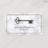 White marble Antiek Key Real Estate Visitekaartje (Voorkant)