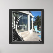 White Marble - Black Abstract Filigree Canvas Afdruk (Voorkant)