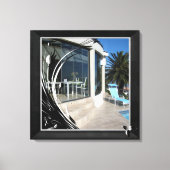 White Marble - Black Abstract Filigree Canvas Afdruk (Voorkant)