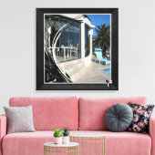 White Marble - Black Abstract Filigree Canvas Afdruk (Insitu (Woonkamer))