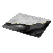 White marble Black Agate Gold Glitter Snijplank (Hoek)