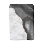 White marble Black Agate Roos Gold Glitter Badmat (Voorkant Verticaal)
