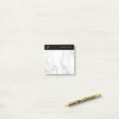 White marble Black Gold Elegant Monogrammed Modern Post-it® Notes (Op bureau)