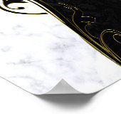 White marble, Black, Gold Filigree Poster (Hoek)