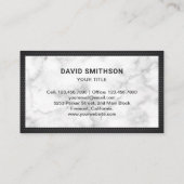 White Marble Black Justice Scale Lawyer Attorney Visitekaartje (Achterkant)