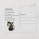 White Marble Black Modern Graphic Save the Dates Aankondigingskaart (Achterkant)
