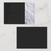 White marble Border Profile Card Visitekaartje (Voorkant / Achterkant)