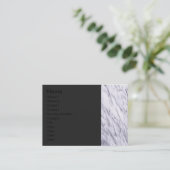 White marble Border Profile Card Visitekaartje (Staand voorkant)