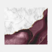 White Marble Burgundy Agate Gold Glitter Fleece Deken (Voorkant (Horizontaal))