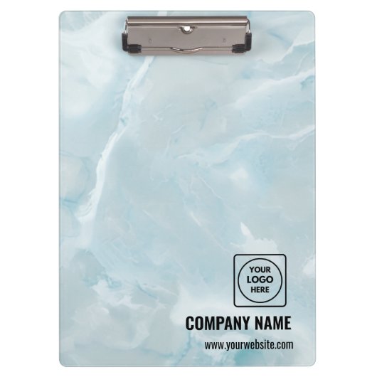 White Marble Business Logo Pro clipboard Klembord (Voorkant)
