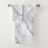 White Marble Carrara Calacatta Texture Bad Handdoek (Insitu)